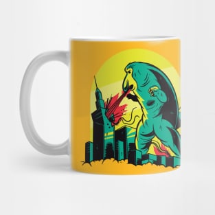 Godzilla monkey destroy city design Mug